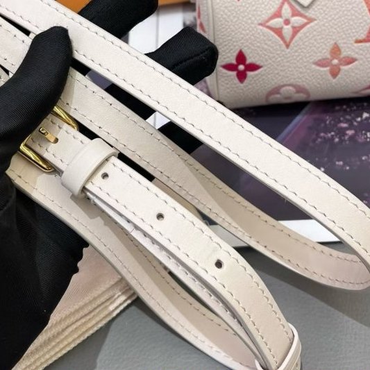 芯片款 LV路易威登丹寧漸變草莓牛奶speedy nano枕頭包-8