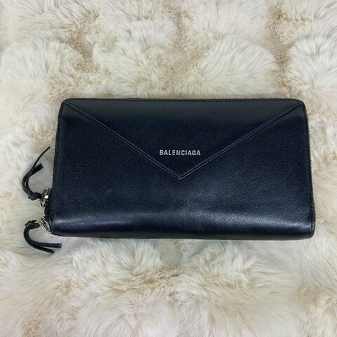 BALENCIAGA ㄇ字拉鍊長夾(黑)