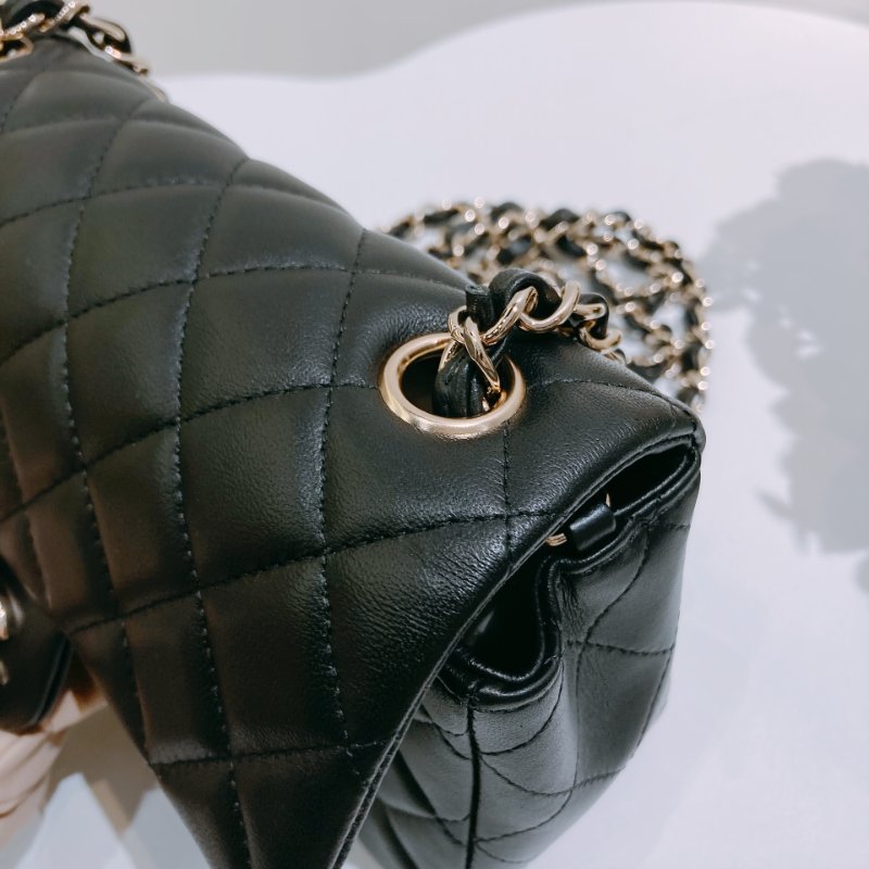 TW4687 Chanel 香奈兒小號經典翻蓋式鍊帶包包Classic Flap 20cm Lambskin-14