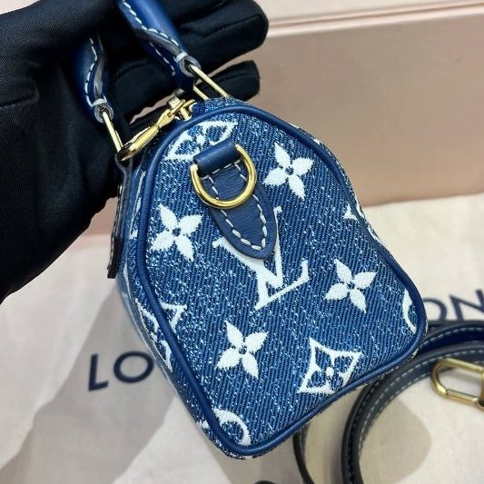LV路易威登丹寧牛仔speedy nano枕頭包-3