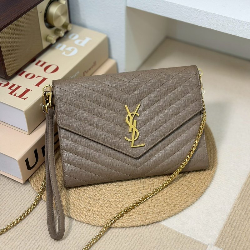 🏷YSL 聖羅蘭.魚子醬信封手拿包 改造兩用woc-0