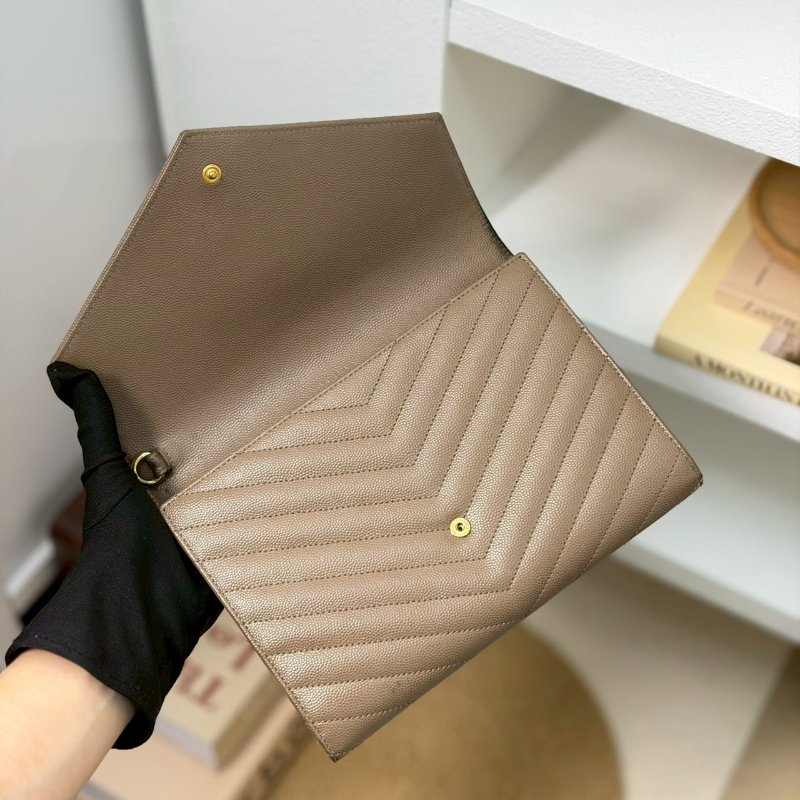 🏷YSL 聖羅蘭.魚子醬信封手拿包 改造兩用woc-11