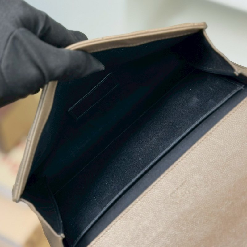 🏷YSL 聖羅蘭.魚子醬信封手拿包 改造兩用woc-12