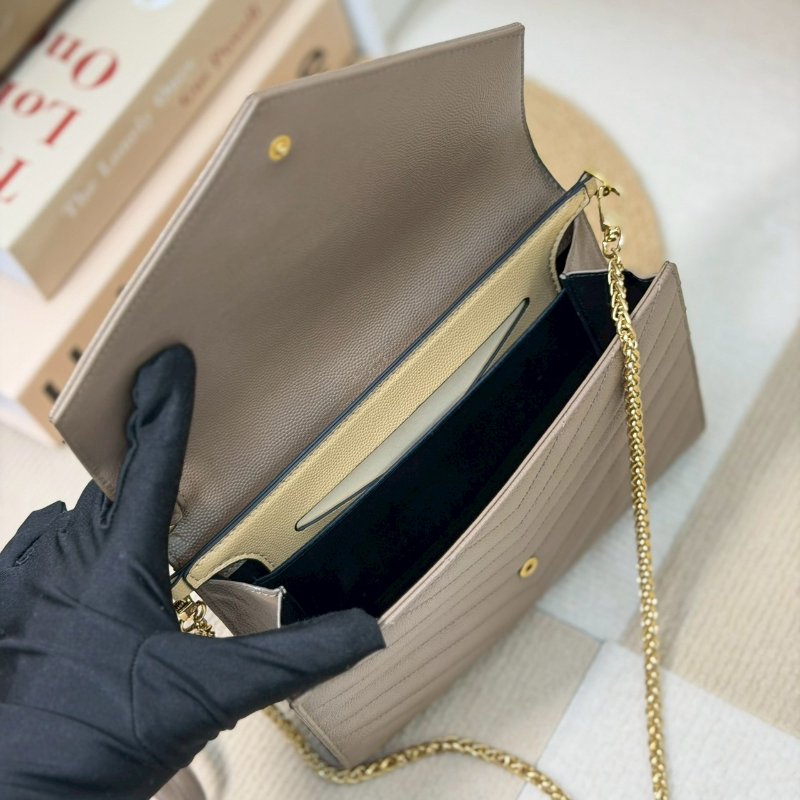 🏷YSL 聖羅蘭.魚子醬信封手拿包 改造兩用woc-18