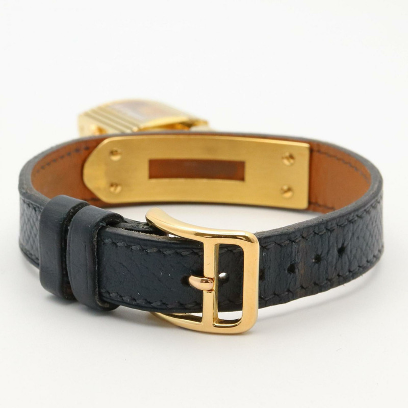 愛馬仕 Kelly 女士腕錶，鍍金款，皮革錶帶，金色，KE1.201-4