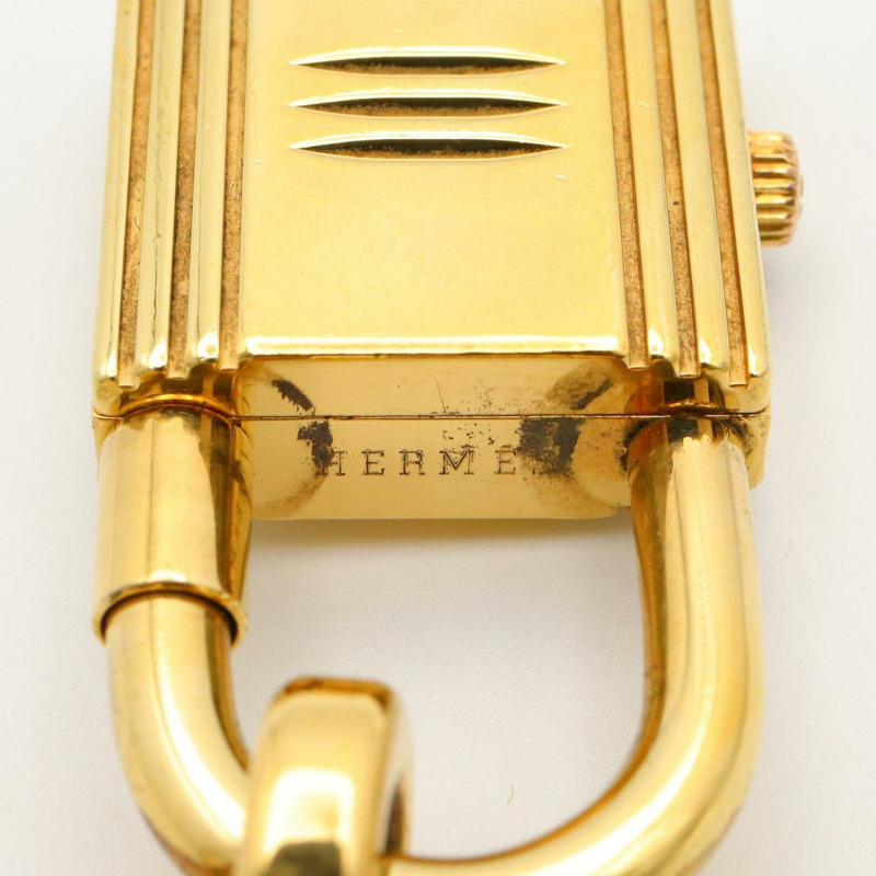 愛馬仕 Kelly 女士腕錶，鍍金款，皮革錶帶，金色，KE1.201-10