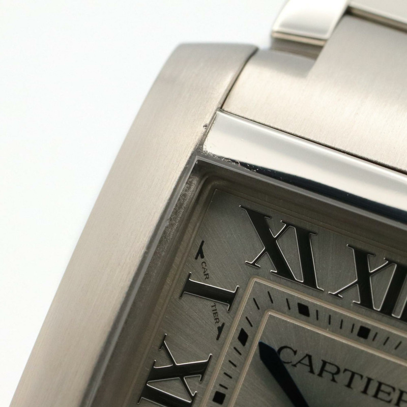 卡地亞 Tank Française SM 女士腕錶，不鏽鋼材質，銀色，型號 WSTA0065-11