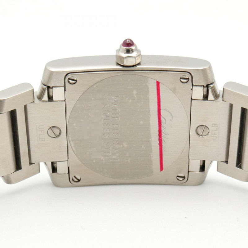 卡地亞 Tank Française 小號腕錶,不鏽鋼,女士,粉紅色,W51028Q3-4