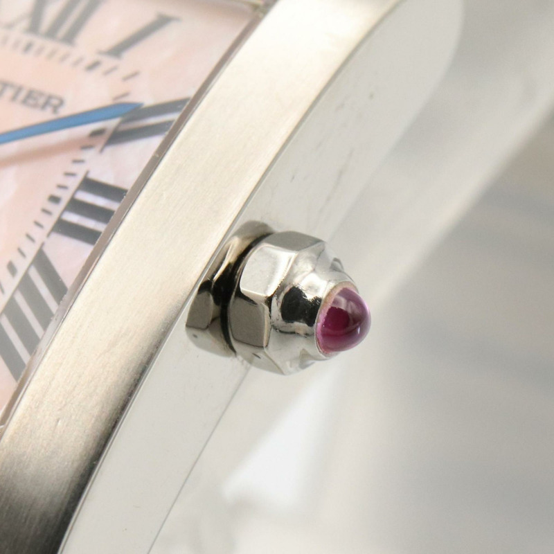 卡地亞 Tank Française 小號腕錶,不鏽鋼,女士,粉紅色,W51028Q3-5