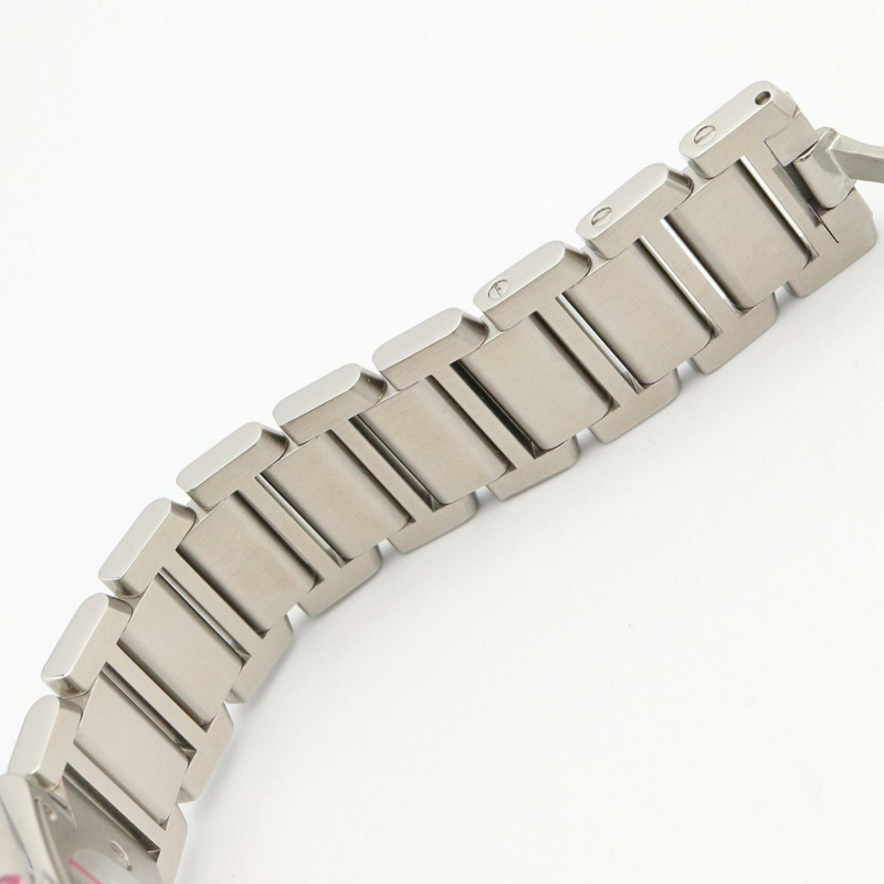 卡地亞 Tank Française 小號腕錶,不鏽鋼,女士,粉紅色,W51028Q3-15