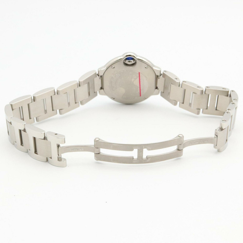 卡地亞 Ballon Bleu SM 腕錶,鑲鑽錶圈,不鏽鋼材質,銀色,女款,W4BB0015-3