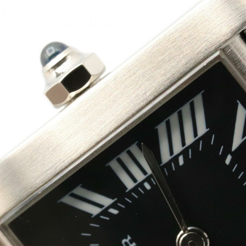 卡地亞 Tank Française SM 女士腕錶,不鏽鋼材質,黑色,型號 W51026Q3-10