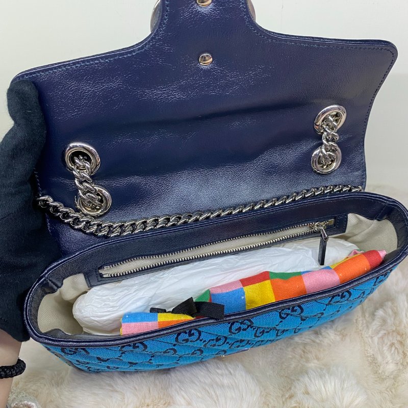 Gucci GG Marmont Matelassé 滿版銀扣側背包-3