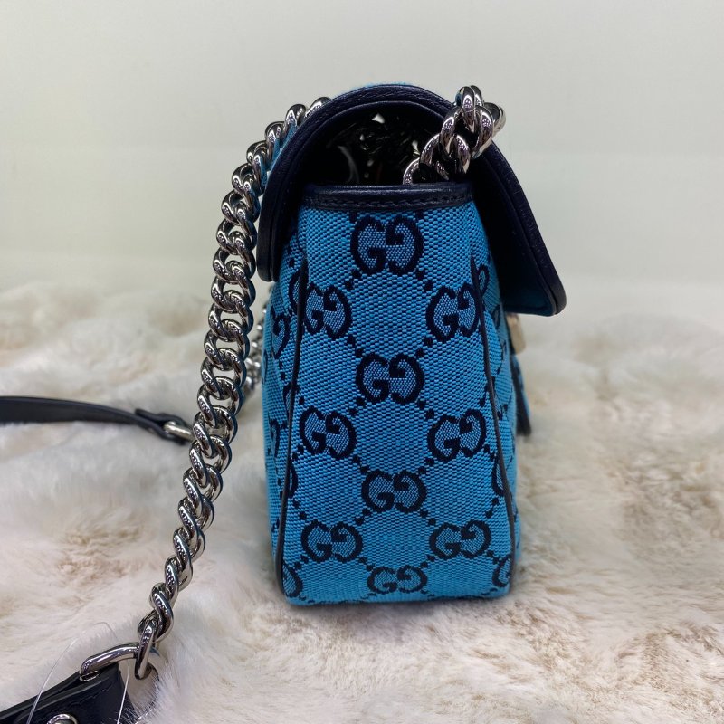 Gucci GG Marmont Matelassé 滿版銀扣側背包-5