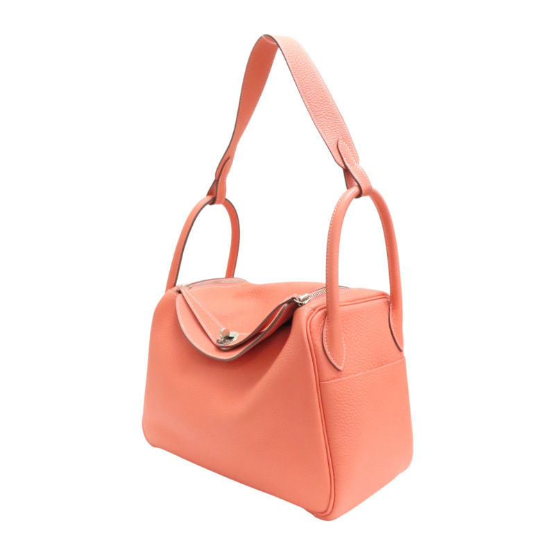 龍蝦粉色 Taurillon牛革 Lindy 30 肩背包 □Q刻 銀扣【HERMES 愛馬仕】-2