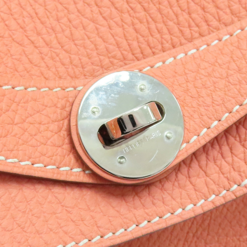 龍蝦粉色 Taurillon牛革 Lindy 30 肩背包 □Q刻 銀扣【HERMES 愛馬仕】-14