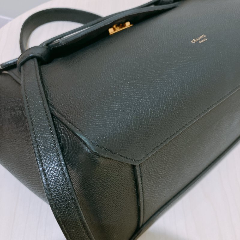 TK1920	Celine 賽琳鯰魚包 黑金  手提斜孭包 Black xGHW Micro Belt Bag-7