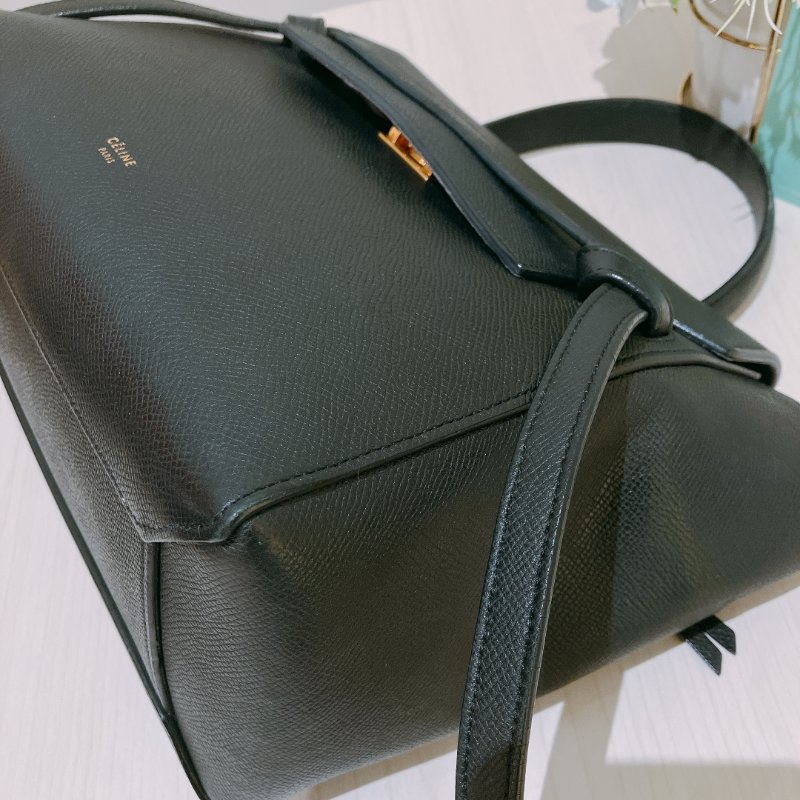 TK1920	Celine 賽琳鯰魚包 黑金  手提斜孭包 Black xGHW Micro Belt Bag-8