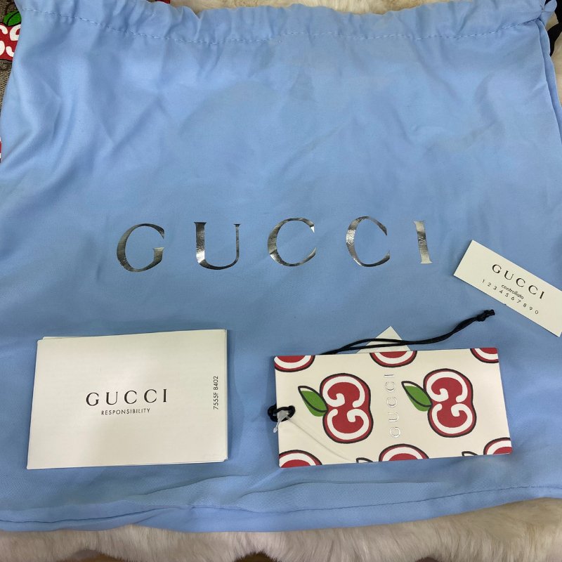 Gucci GG Supreme Apple經典老花滿版蘋果胸腰包-5