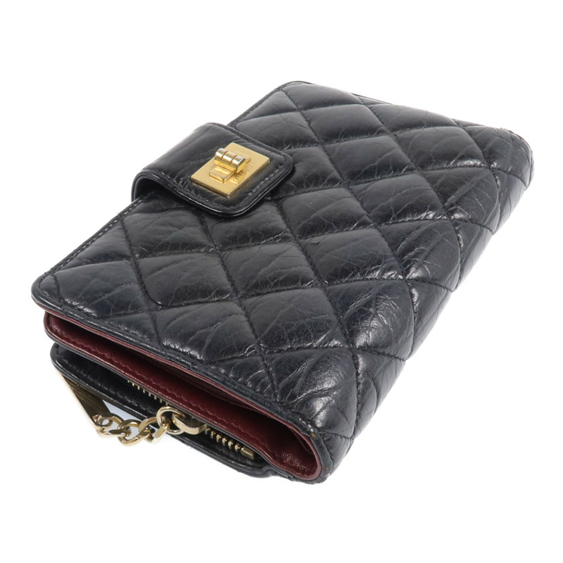 CHANEL 牛皮皮革2.55Wallet金扣錢包-3