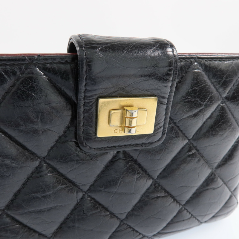 CHANEL 牛皮皮革2.55Wallet金扣錢包-9