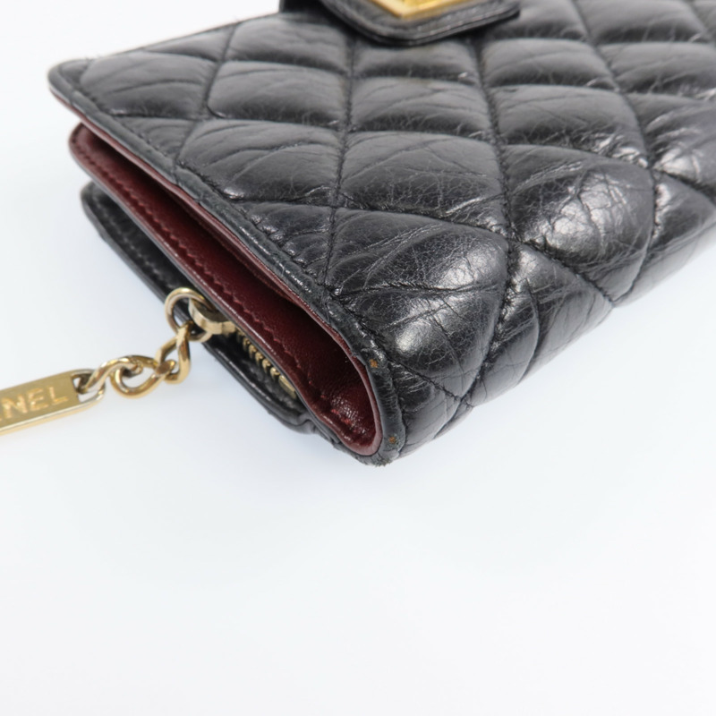 CHANEL 牛皮皮革2.55Wallet金扣錢包-12