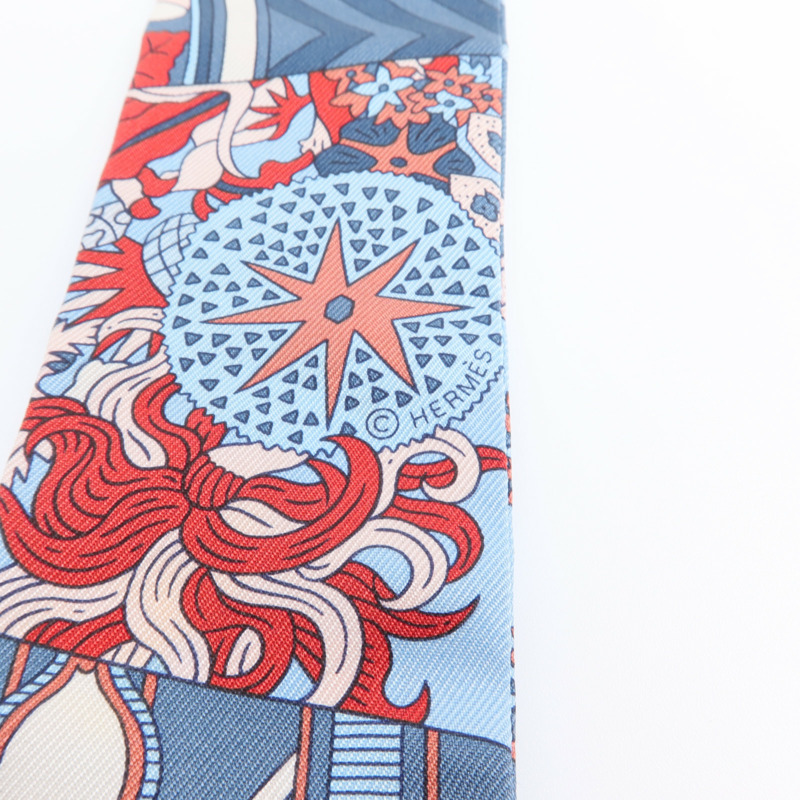 HERMES 絲質Twilly絲巾-7
