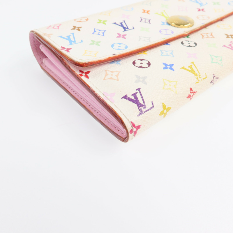 LOUIS VUITTON Monogram Multicolor Sarah Long Wallet金扣長錢包-10