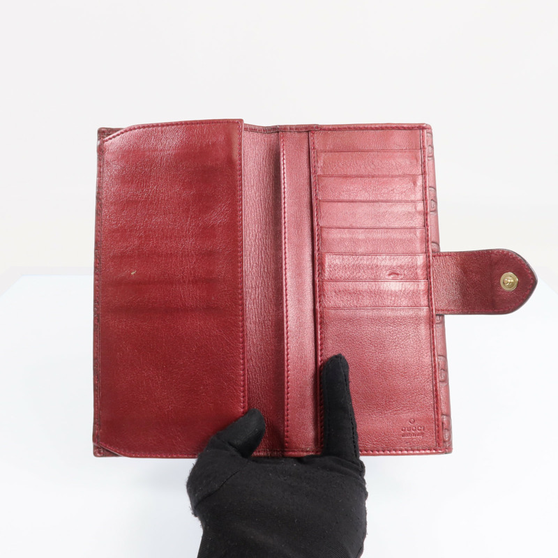 GUCCI 牛皮皮革Long Wallet金扣長錢包-5