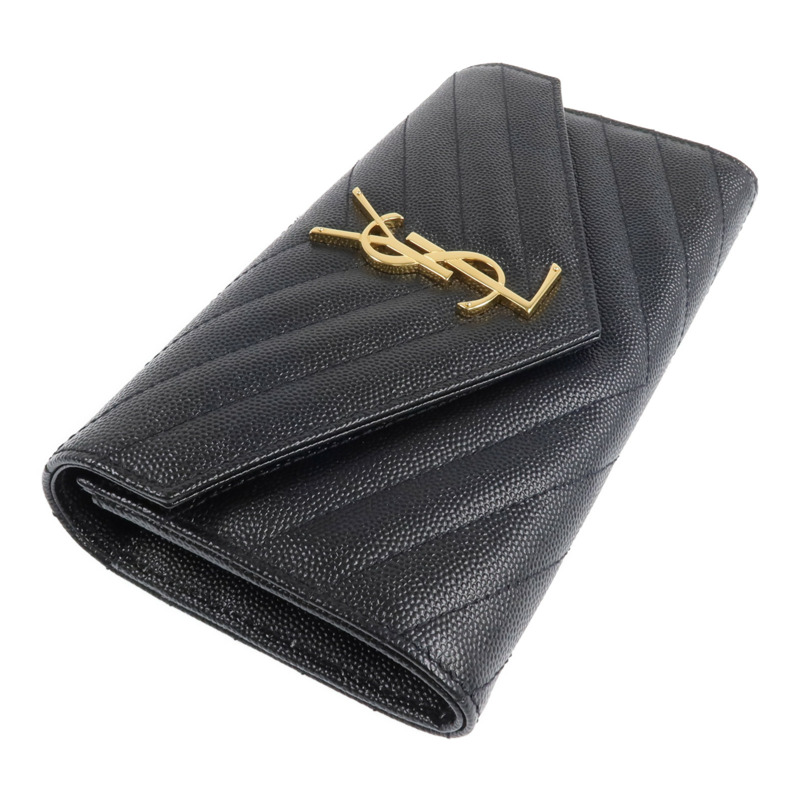 SAINT LAURENT 牛皮皮革Long Wallet金扣長錢包-3