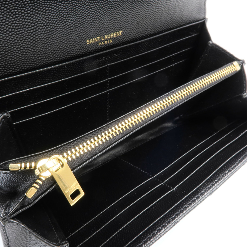 SAINT LAURENT 牛皮皮革Long Wallet金扣長錢包-5