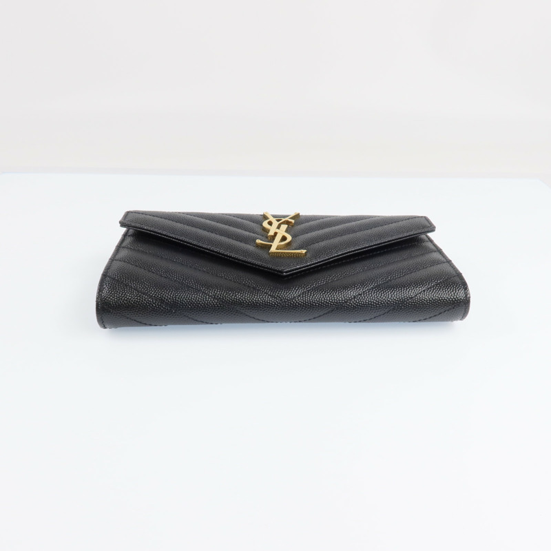 SAINT LAURENT 牛皮皮革Long Wallet金扣長錢包-9