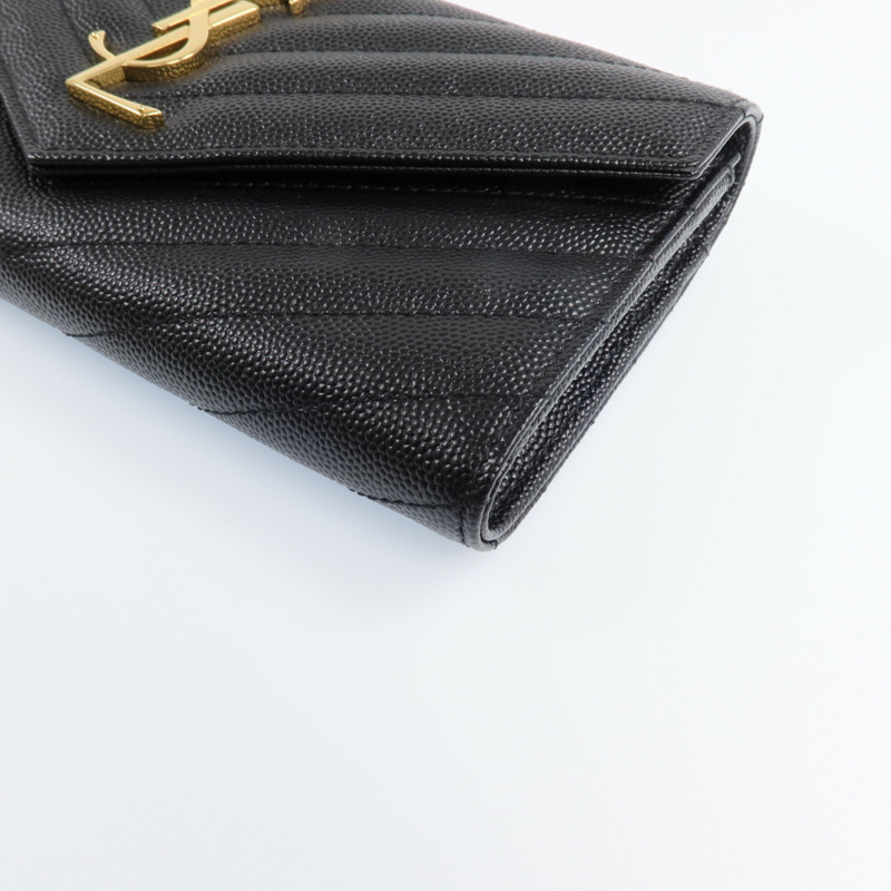 SAINT LAURENT 牛皮皮革Long Wallet金扣長錢包-10