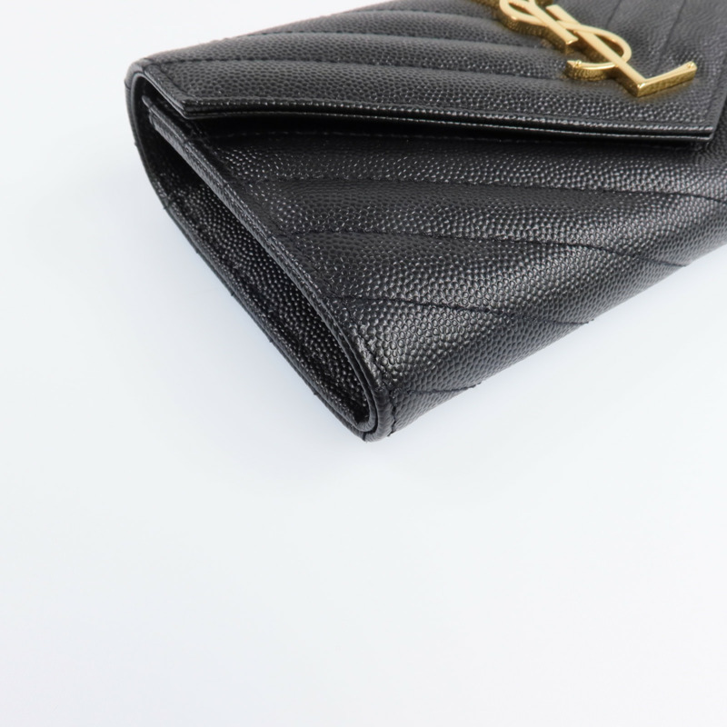 SAINT LAURENT 牛皮皮革Long Wallet金扣長錢包-11