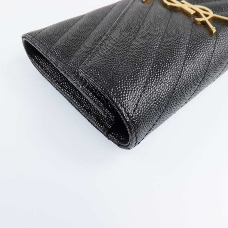 SAINT LAURENT 牛皮皮革Long Wallet金扣長錢包-12