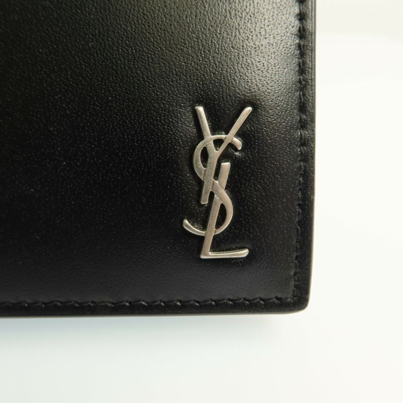 YVES SAINT LAURENT 牛皮皮革Wallet銀扣錢包-8