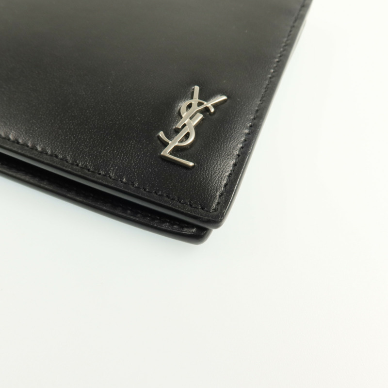 YVES SAINT LAURENT 牛皮皮革Wallet銀扣錢包-11