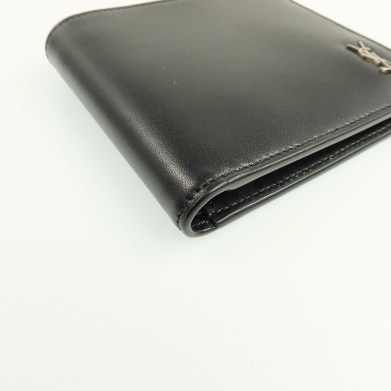 YVES SAINT LAURENT 牛皮皮革Wallet銀扣錢包-12