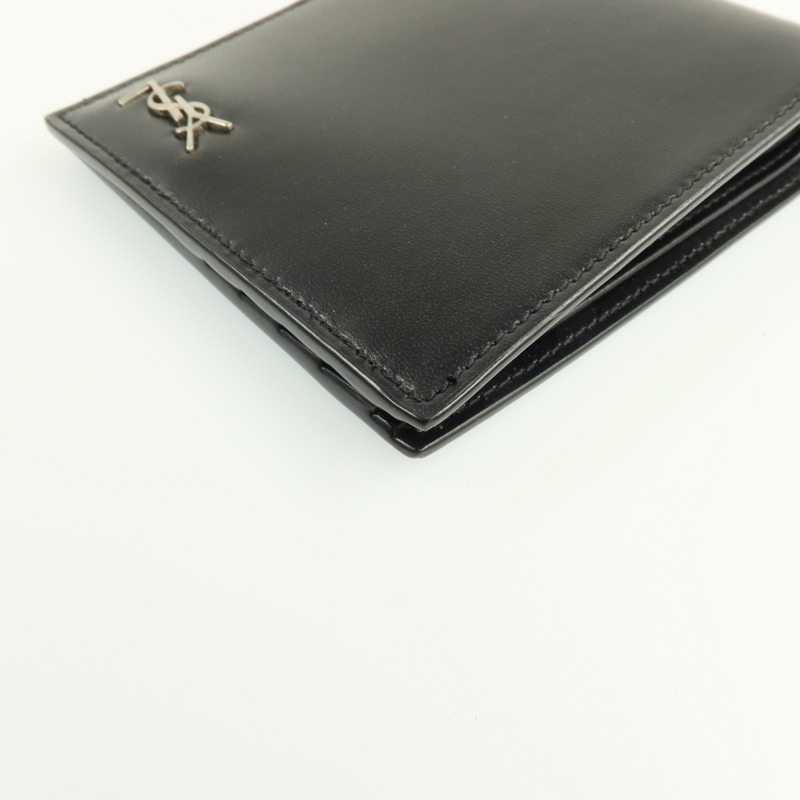 YVES SAINT LAURENT 牛皮皮革Wallet銀扣錢包-13