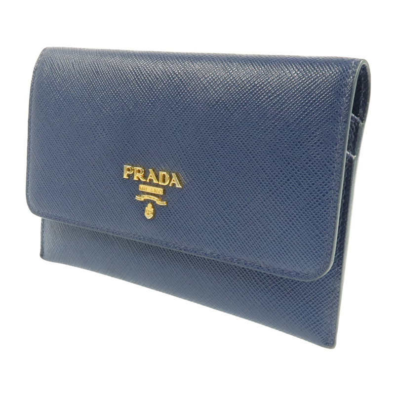 PRADA 牛皮皮革Card Case金扣卡片套-1