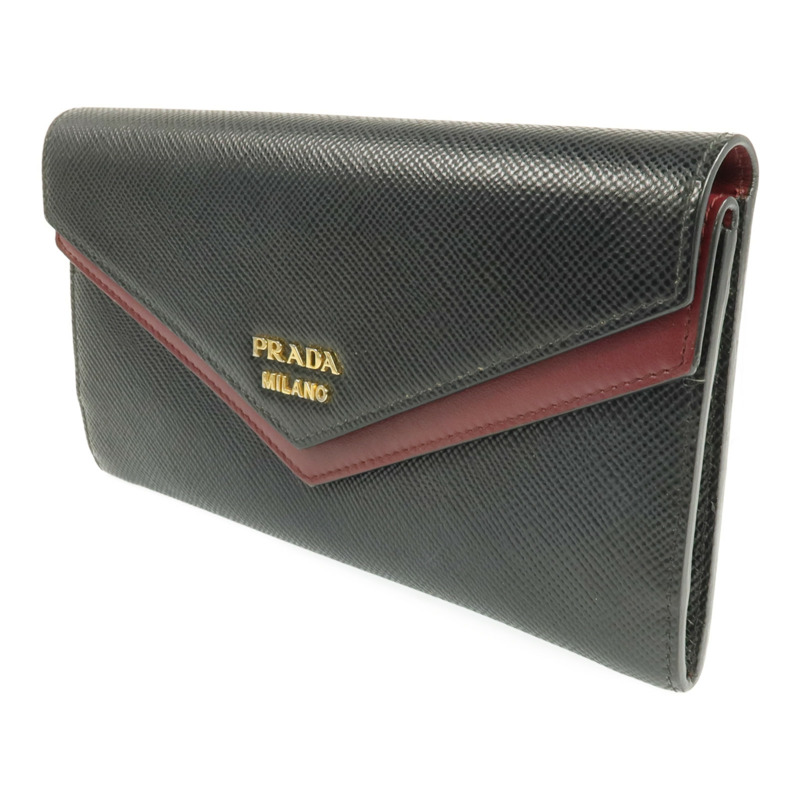PRADA 牛皮皮革Zipper Long Wallet金扣長錢包-1