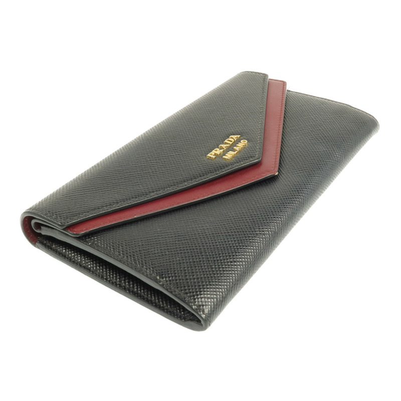 PRADA 牛皮皮革Zipper Long Wallet金扣長錢包-3