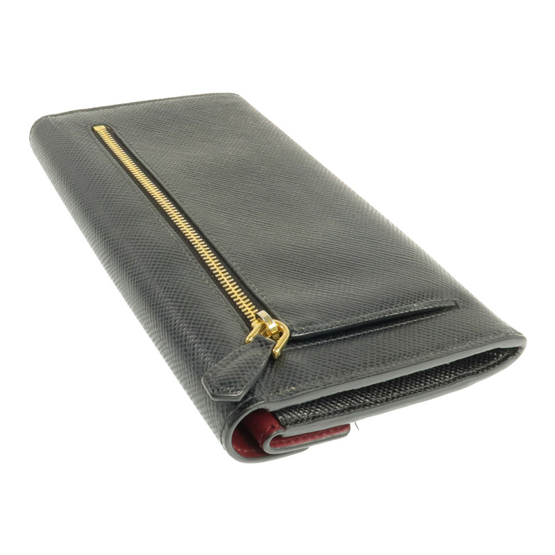 PRADA 牛皮皮革Zipper Long Wallet金扣長錢包-4