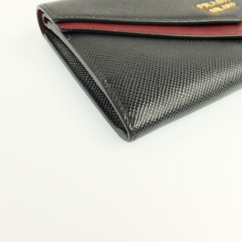 PRADA 牛皮皮革Zipper Long Wallet金扣長錢包-10