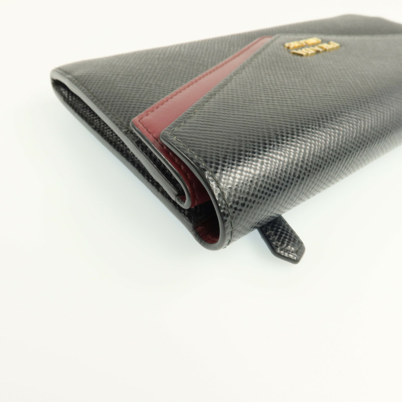 PRADA 牛皮皮革Zipper Long Wallet金扣長錢包-11