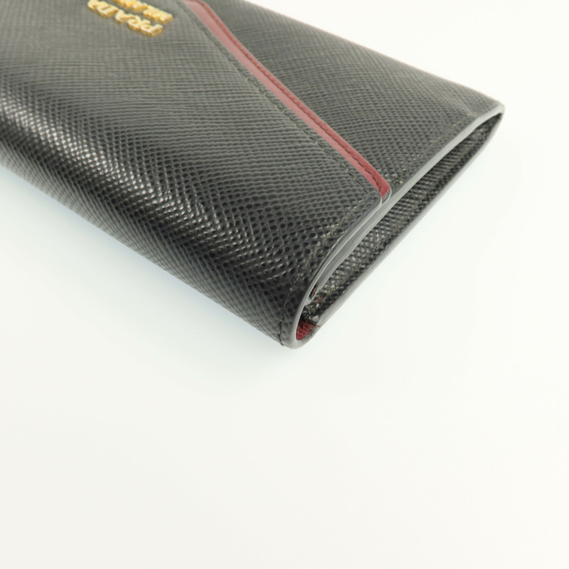 PRADA 牛皮皮革Zipper Long Wallet金扣長錢包-12