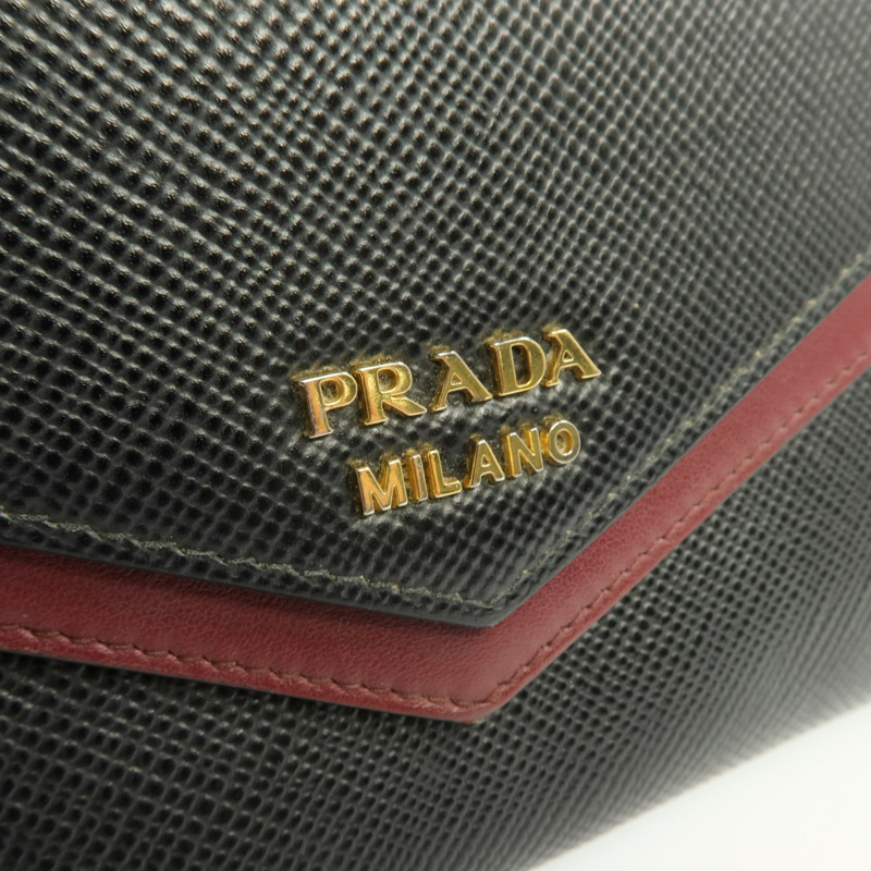 PRADA 牛皮皮革Zipper Long Wallet金扣長錢包-13