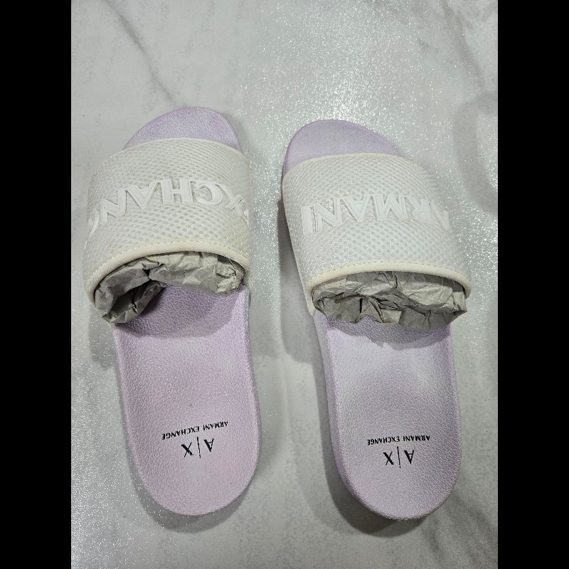 ARMANI 白色潮拖-0