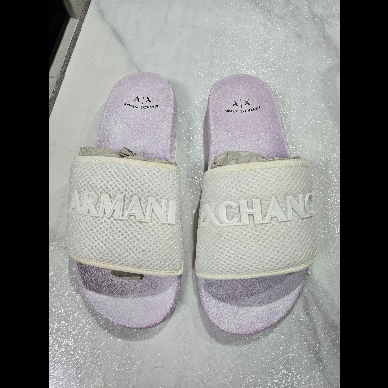 ARMANI 白色潮拖-1