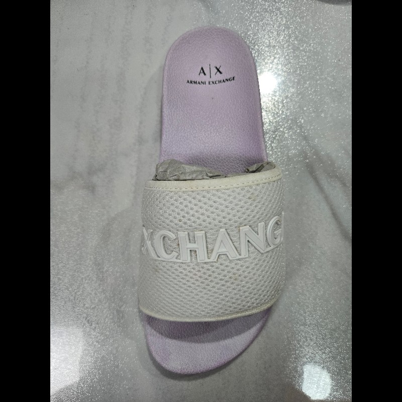 ARMANI 白色潮拖-4